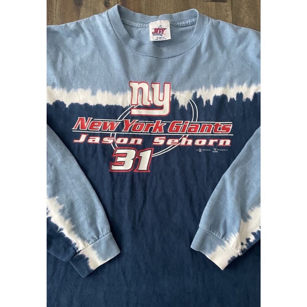 Vintage New York Giants Jason Sehorn #31 L/S T-Shirt Tie Dye Joy Athletic (XL)